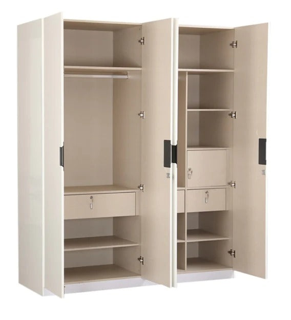 Detec™ 4 Door Wardrobe - Glossy White Color