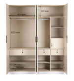 Load image into Gallery viewer, Detec™ 4 Door Wardrobe - Glossy White Color
