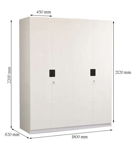 Detec™ 4 Door Wardrobe - Glossy White Color