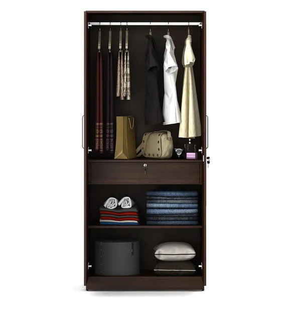 Detec™ 2 Door Wardrobe - Regato Walnut Color