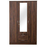 Load image into Gallery viewer, Detec™ 3 Door Wardrobe with Mirror - Walnut Finish
