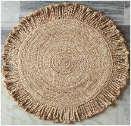 Detec™ Jute Carpet Natural Floor Rug Carpet Rug - beige color 