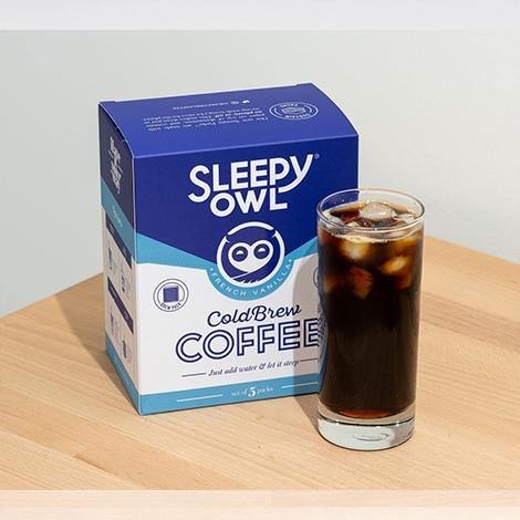 Sleepy Owl Cold Brew French Vanilla Coffee (Set Of 5 & 3 Per Unit)
