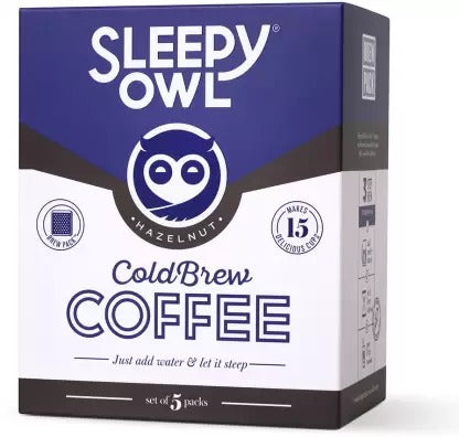 Sleepy Owl Cold Brew Hazelnut Coffee (Set Of 5 & 3 Per Unit)