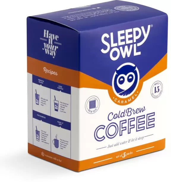 Sleepy Owl Cold Brew Caramel Coffee (Set Of 5 & 3 Per Unit)