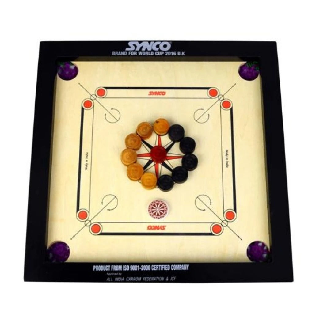 Detec™ Synco Eco Series(18" x 18") Carrom Board (Pack of 6)