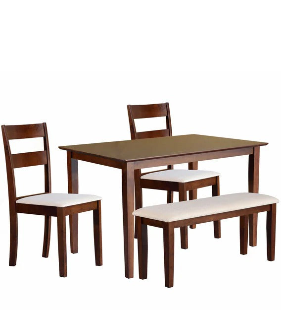 Detec™ 4 Seater Dining Set with Bench in Antique Oak Finish
