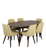 Load image into Gallery viewer, Detec™ 6 Seater Dining Set in Walnut &amp; Sandy Brown Finish
