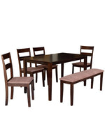 Load image into Gallery viewer, Detec™ 6 Seater Dining Set with Bench in Dark Cappuccino Finish
