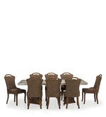 Load image into Gallery viewer, Detec™ 8 Seater Marble Top Dining Set in Brown Colour
