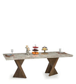 Load image into Gallery viewer, Detec™ 8 Seater Marble Top Dining Set in Brown Colour
