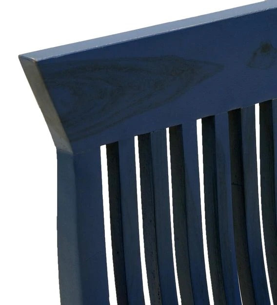 Detec™ सॉलिड वुड 6 सीटर डाइनिंग सेट नीले और प्राकृतिक फिनिश में