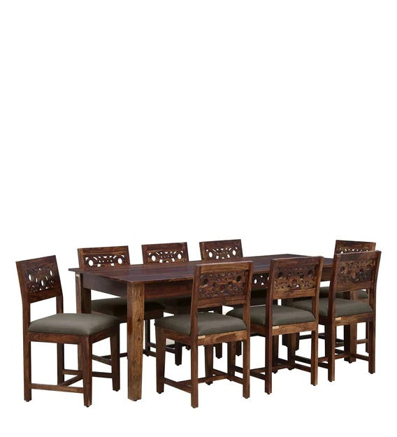 Detec™ Solid Wood 8 Seater Dining Set in Provincial Teak Finish