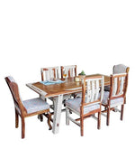 Load image into Gallery viewer, Detec™ 6 Seater Dining Set in Teak &amp; Off White Finish
