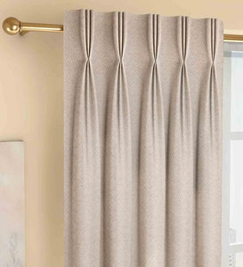 Detec™ Cream Poly Cotton Pinch Pleat Door Curtain