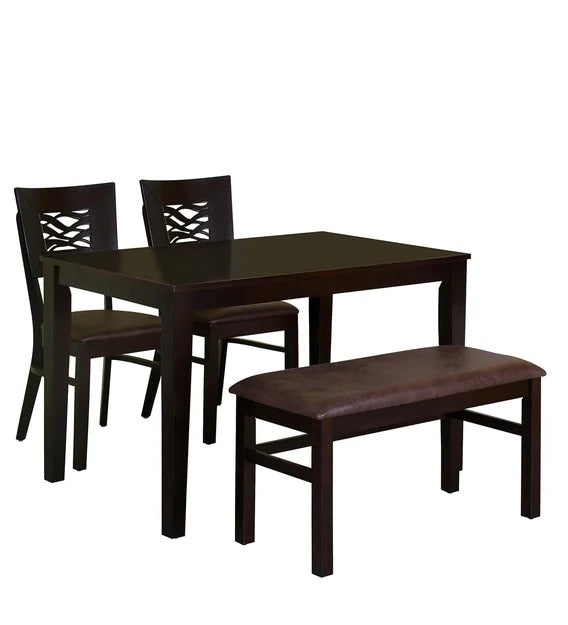 Detec™ 4 Seater Dining Set in Brown Color