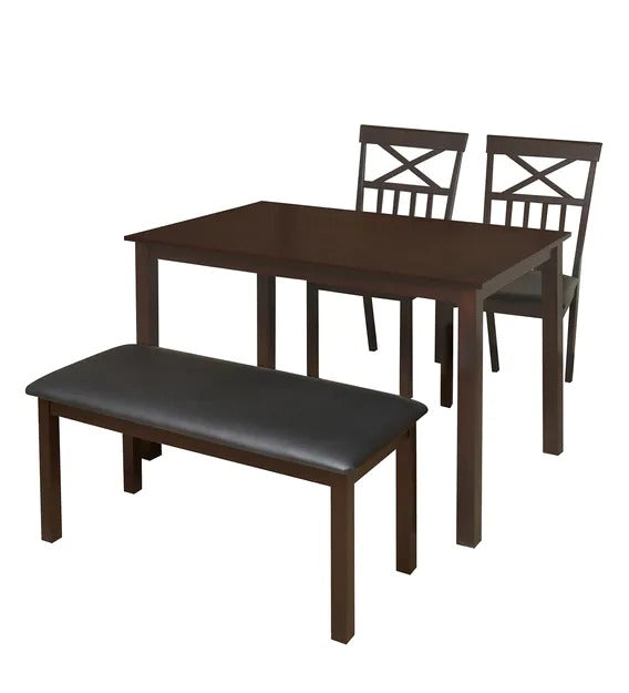 Detec™ 4 Seater Dining Set in Dark Cappucino Colour