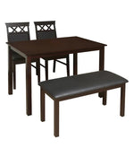 Load image into Gallery viewer, Detec™ 4 Seater with Bench Dining Set in Dark Cappucino Colour
