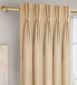 Detec™ Yellow Blackout Poly Cotton 9 Feet Pinch Pleat Long Door Curtain