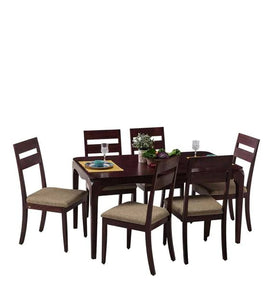 Detec™ 6 Seater Dining Table Set in Rosewood Finish