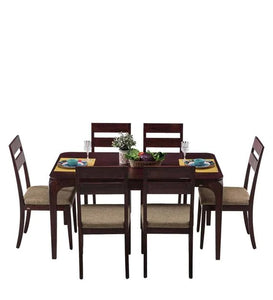 Detec™ 6 Seater Dining Table Set in Rosewood Finish