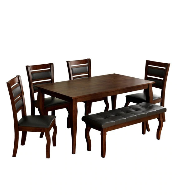 Detec™ 6 Seater Dining Set with Bench in Capuccino Colour