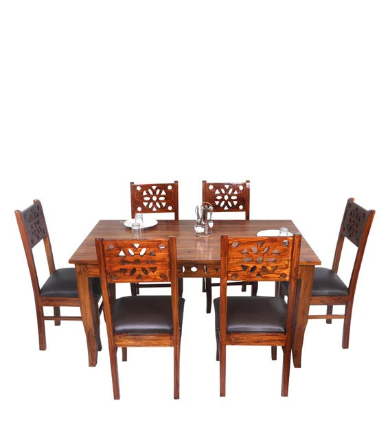 Detec™ 6 Seater Dining Set in Natural Teak Finish