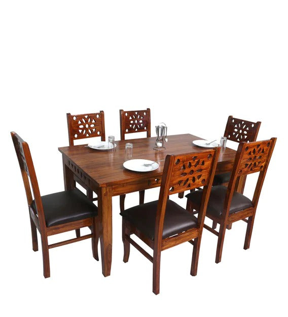 Detec™ 6 Seater Dining Set in Natural Teak Finish