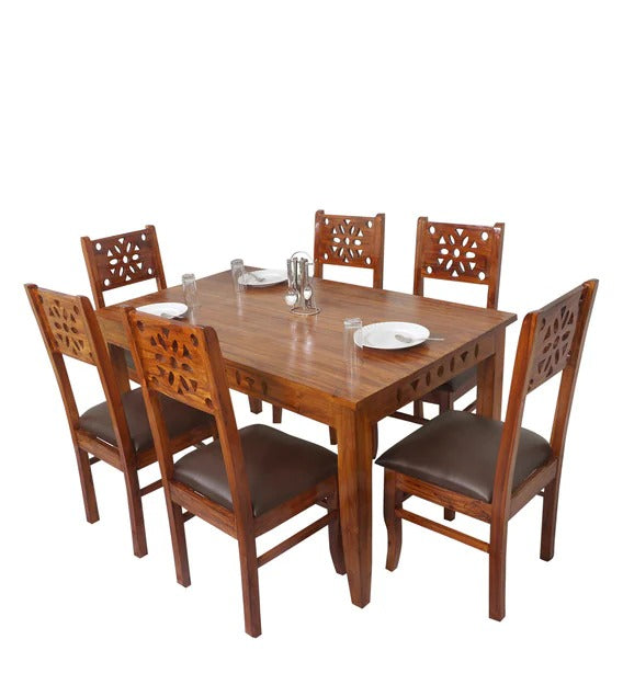 Detec™ 6 Seater Dining Set in Natural Teak Finish