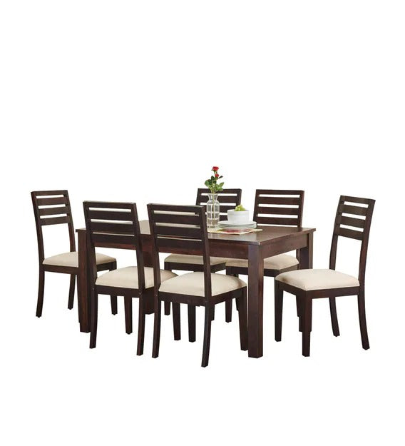 Detec™ 6 Seater Dining Table Set in Brown Color