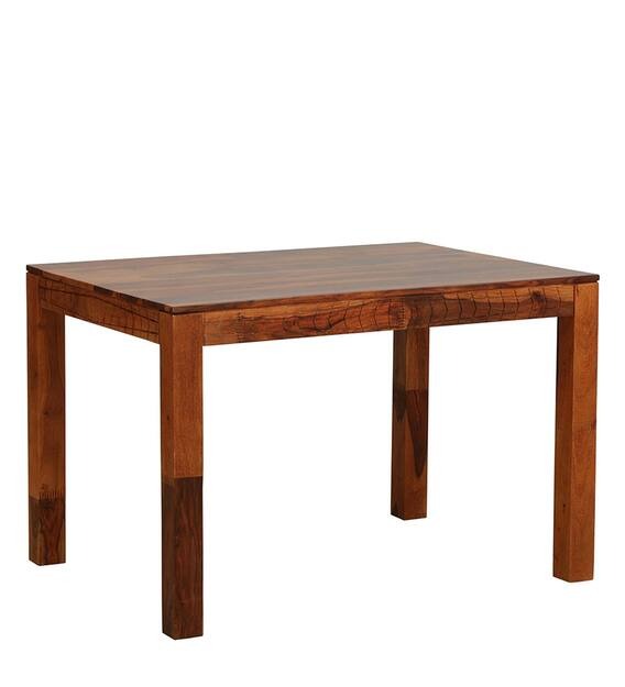 Detec™ Solid Wood 4 Seater Dining Set In Honey Oak Finish