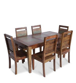 Load image into Gallery viewer, Detec™ 6 Seater Dining Set in Teak &amp; Vintage Finish

