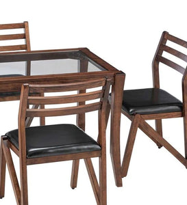 Detec™ 4 Seater Dining Table Set in Walnut Finish
