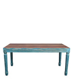 Load image into Gallery viewer, Detec™ 6 Seater Large Dining Set in Distress Blue &amp; Teak Finish
