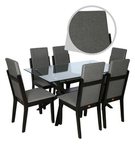 Detec™ 6 Seater Dining Set in Black & Grey Colour