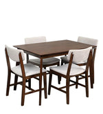 Load image into Gallery viewer, Detec™ 4 Seater Dining Set in Walnut &amp; Beige Finish
