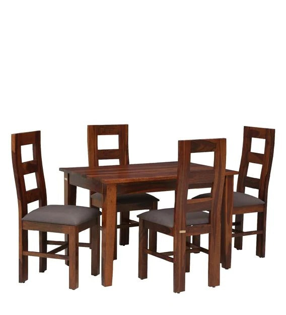 Detec™ Solid Wood 4 Seater Dining Set in Honey Oak Finish