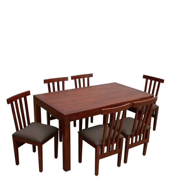 Detec™ Solid Wood 6 Seater Dining Set In Honey Oak Finish