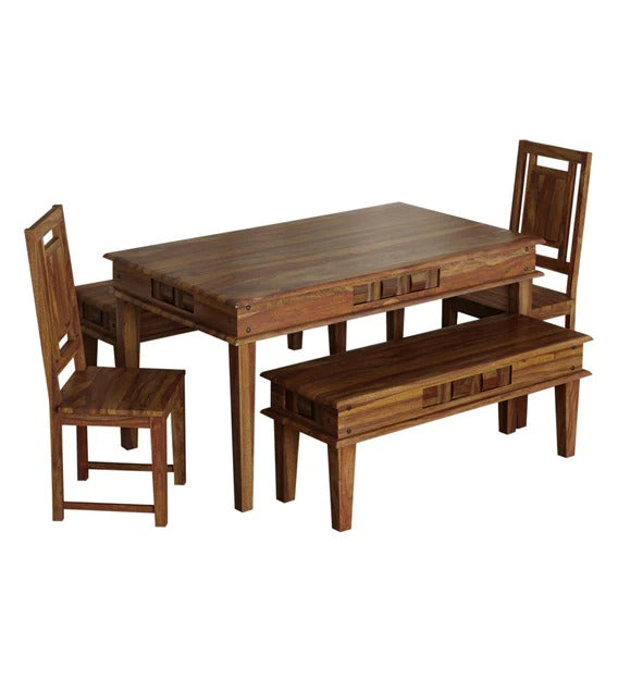 Detec™ Solid Wood 6 Seater Dining Set in Provincial Teak Finish