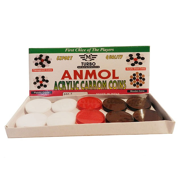 Detec™ Turbo Carrom Men Acrylic Anmol Per Box (Pack of 2)