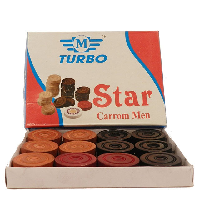 Detec™ Carrom Men Wooden Star MTCB - 31 Pack of 10 Box