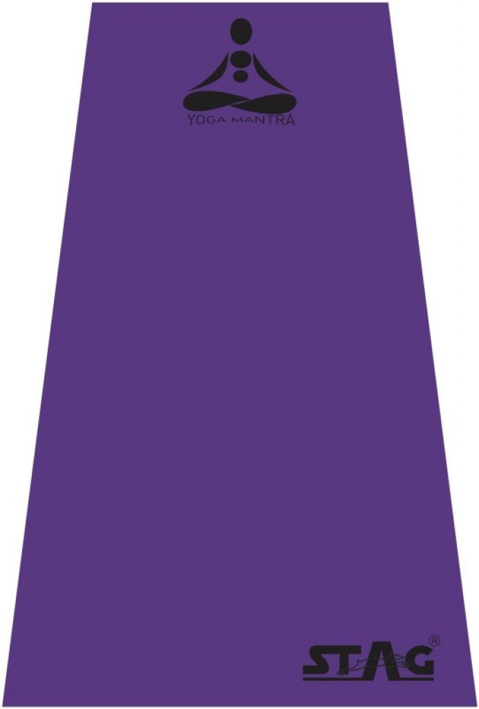 Stag Yoga Mantra Plain Purple Mat With Strap