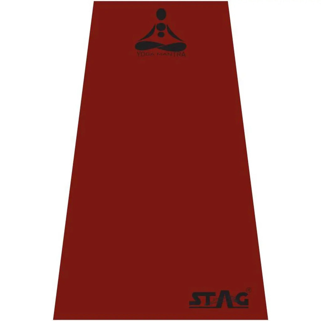 Stag Yoga Mantra Plain Red Mat With Strap