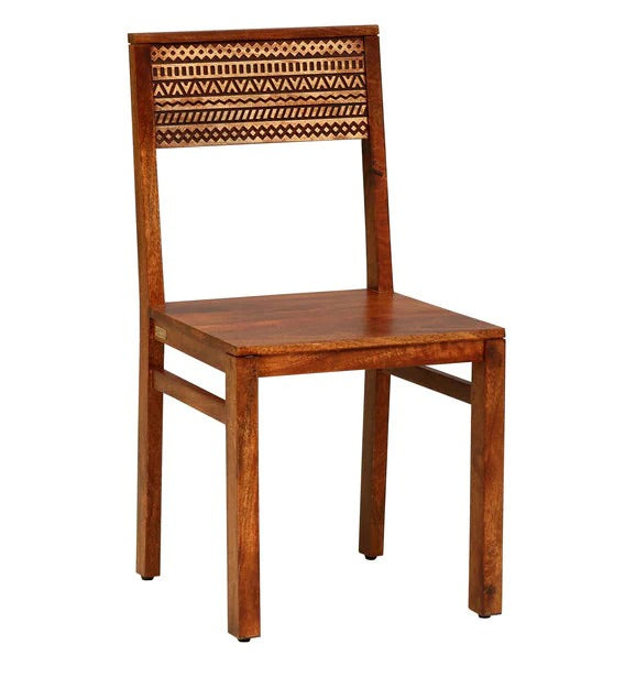 Detec™ Solid Wood Dining Chair (Set Of 2) in Honey Oak Finish