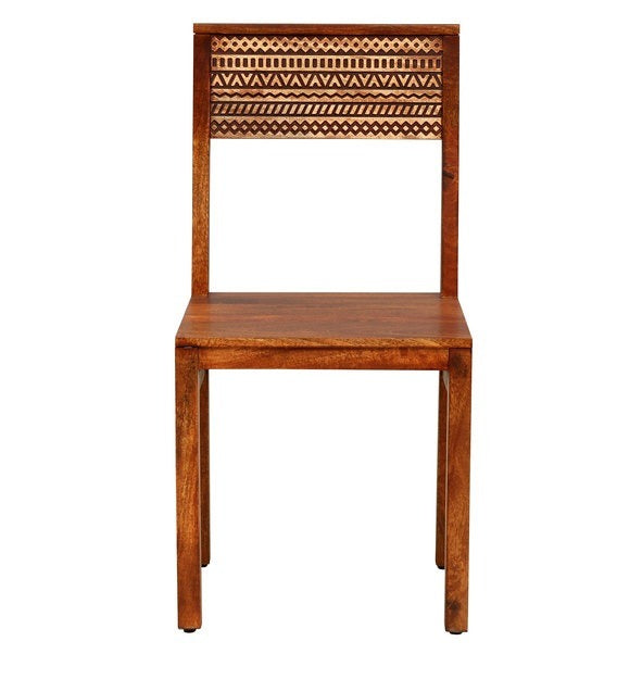 Detec™ Solid Wood Dining Chair (Set Of 2) in Honey Oak Finish