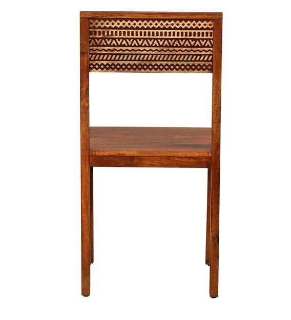 Detec™ Solid Wood Dining Chair (Set Of 2) in Honey Oak Finish