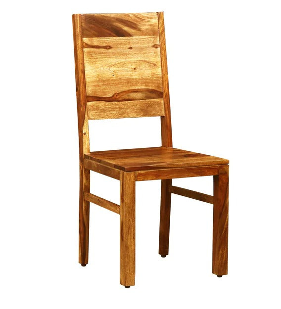 Detec™ Solid Wood Dining Chair (Set of 2) in Rustic Teak Finish