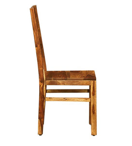 Detec™ Solid Wood Dining Chair (Set of 2) in Rustic Teak Finish