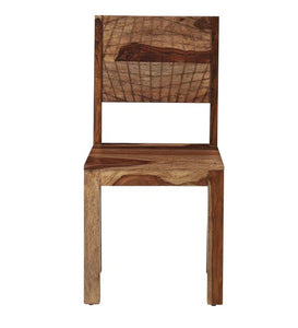 Detec™ Solid Wood Dining Chairs (Set Of 2) In Rustic Teak Finish