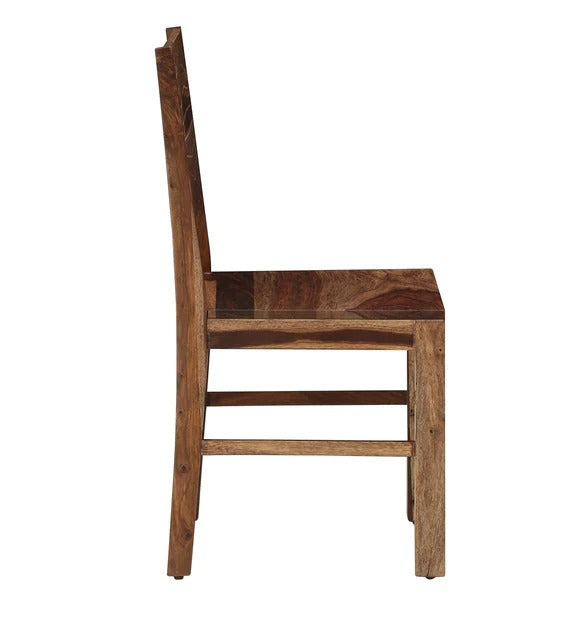 Detec™ Solid Wood Dining Chairs (Set Of 2) In Rustic Teak Finish